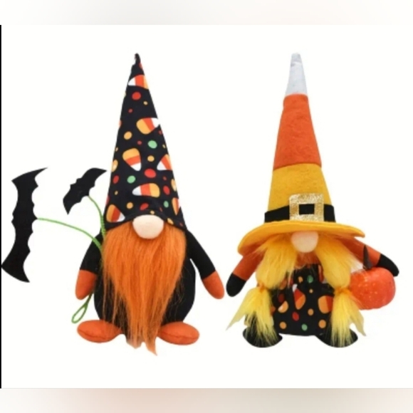 Candy Corn Halloween Gnome Couple - Picture 1 of 1